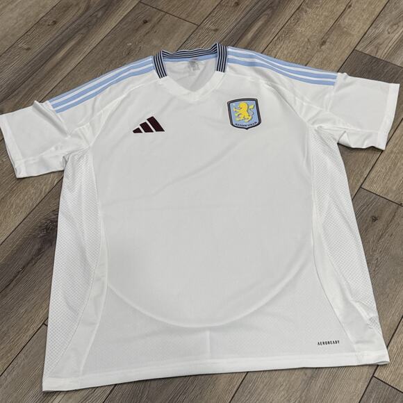 *BRAND NEW W/O TAGS* Aston Villa adidas XL Away Shirt 2024-25 White / Light Blue - Picture 1 of 9